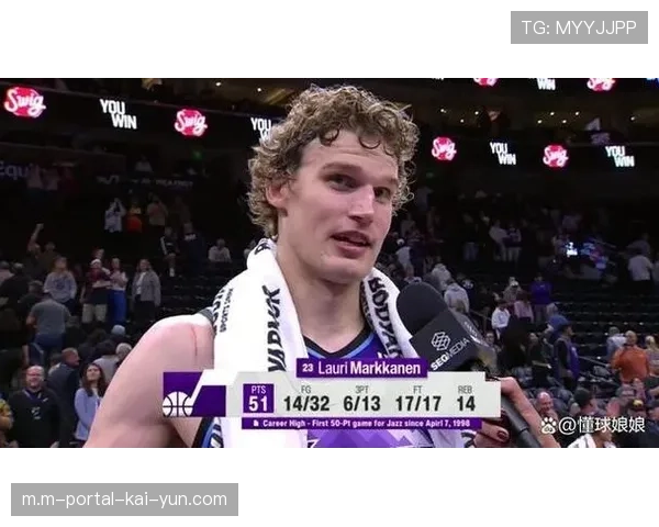 爵士马尔卡宁训练中髋部脚踝受伤 将在三周后重新评估